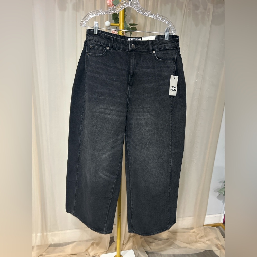 KDD by Kahlana Black Wide Leg Low Rise Jeans Size 8 NWT